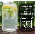 thumbnail image 2 of Etched Monogram 16oz Can Glass for Soda or Beer (Letter D), A-Z Personalized gifts for men, Customized coffee glasses, Custom Initial, Birthday gift for Men Her Brother Husband, 2 of 5