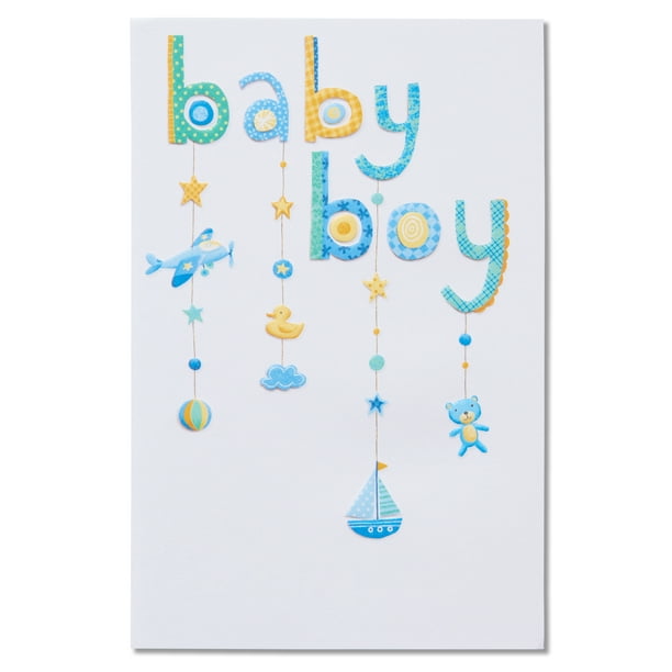 New Baby Boy Congratulations Card With Embossing Walmart Com