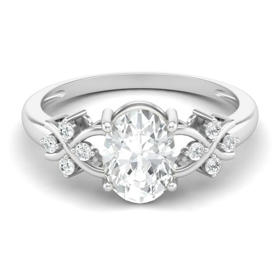 AVDAN 925 Sterling Silver 8X6mm Oval Shape Moissanite Women Solitaire Ring