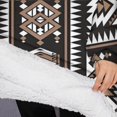 thumbnail image 3 of Oversized Wearable Blanket Hoodie,Brown Triangular Geometric Pattern Sherpa Blanket Hoodie with Super Pockets,Super Warm Fuzzy Pullover for Women & Men, 3 of 6