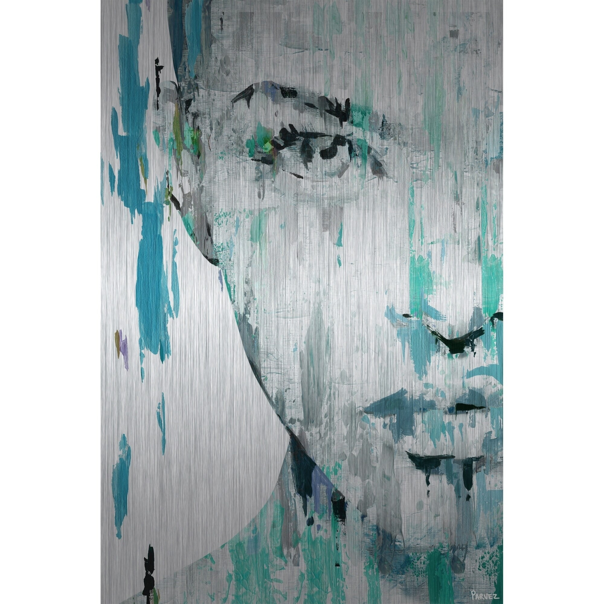 Parvez Taj Half Face Portrait Aluminum Wall Art