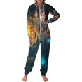thumbnail image 2 of Hogwarts Legacy Men's Hooded Jumpsuit - Zip Up One Piece Pajamas Soft Cozy Winter Warm Plush Loungewear, 2 of 8