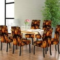 thumbnail image 4 of muroi Fall Chair Covers for Dining Room Set of 6 Pumpkin Leaves Spandex Stretch Autumn Dining Room Chair Cover Removable Washable Kitchen Parsons Chair Covers Seat Slipcovers, 4 of 6