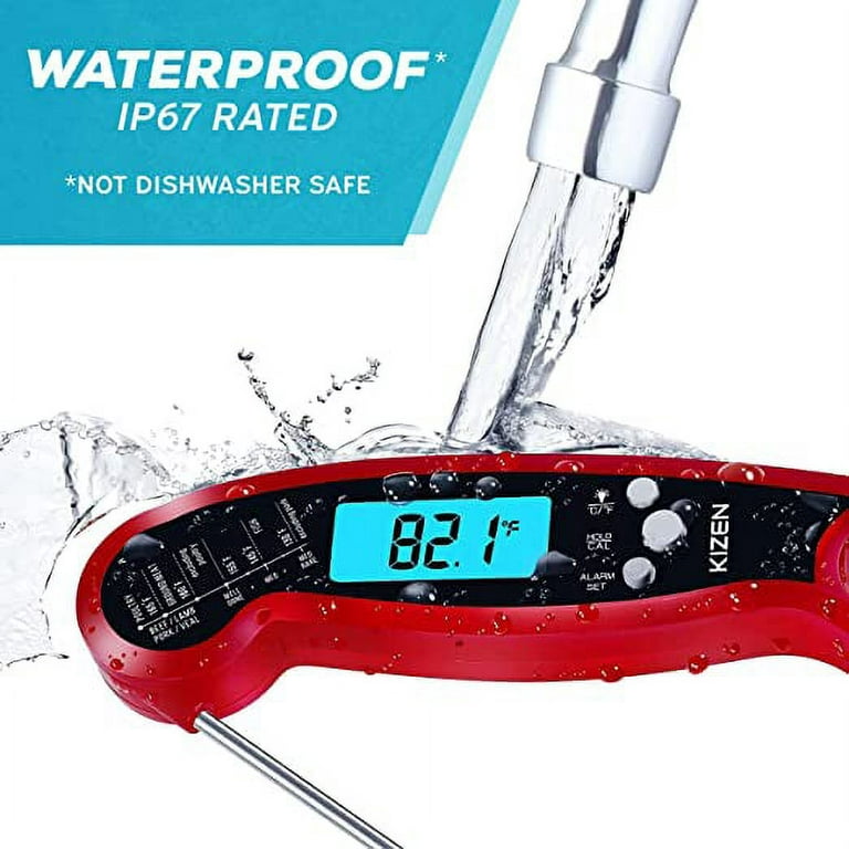 Instant Read Meat Thermometer Digital with Probe，Food Thermometer for  Cooking&Grilling,Waterproof Grill Thermometer with Backlight&Calibration  for