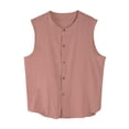 thumbnail image 1 of pstuiky Camisetas sin mangas para hombre, Cárdigan informal de ejercicio con cuello redondo, sin mangas y botones para hombre Camisas para hombres s, 1 of 3