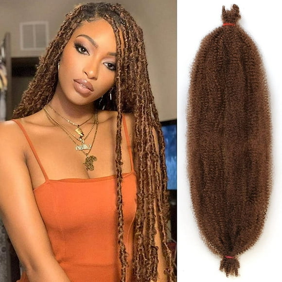 24 Inch Soft Springy Afro Twist Hair 8 Packs Pre-Separated Long Spring Twsit For Soft Faux Locs Honey Brown Marley Twist Crochet Braiding Synthetic Hair Extension For Black Women 30#