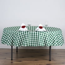 Efavormart Perfect Picnic Inspired Green/White Checkered 90" Round Polyester Tablecloths For Party Event Decor
