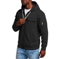 thumbnail image 5 of Men's Tactical Full Zip Hooded Sweatshirt Multi Chest & Sleeve Pockets Long Sleeve Casual Athletic Outer Tops Black M, 5 of 6