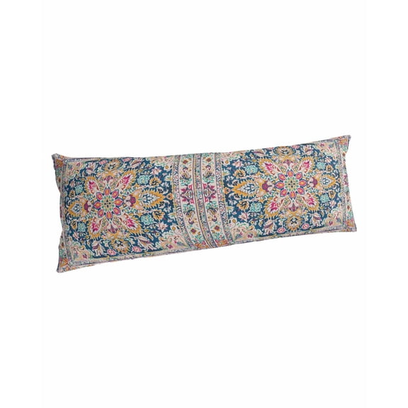 Colorful Boho Body Pillow Covers, Ethnic Vintage Mexican Flowers Southwestern Soft Bed Throw Pillowcases Breathable Cooling Long Lumbar Body Pillow Sham Cover for Bed Sofa 20''x54''