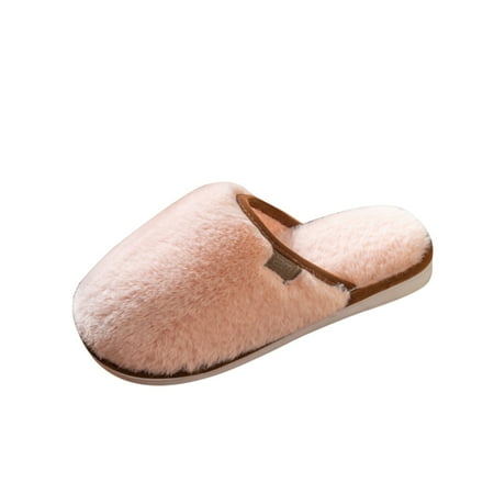 

WANYNG Autumn Closed Toe Slippers Couple Style Solid Cotton Winter Shoes Color Women s Warm Plush Women s Slipper Women s Slippers Size 11w Women Saints Slippers