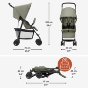 hauck Sport T13 Lightweight Compact Foldable Stroller Pushchair, Dark Olive