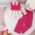 thumbnail image 5 of mgoYE Toddler Girls Clothes Long Sleeve Ruffle Top and Pants 2Pcs Fall Winter Outfits, 5 of 9