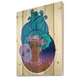 thumbnail image 2 of Designart 'Portrait of Afro American Girl With Blue Hair II' Modern Print on Natural Pine Wood, 2 of 5