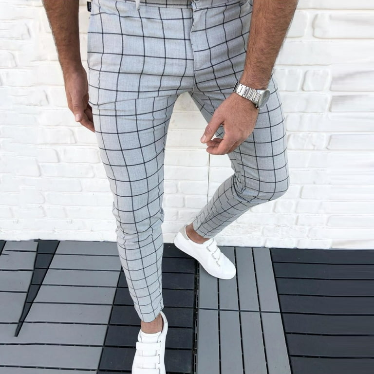 Men's Casual Pencil Pants Slim Fit Skinny Fashion Business Formal Loose  Trouse 