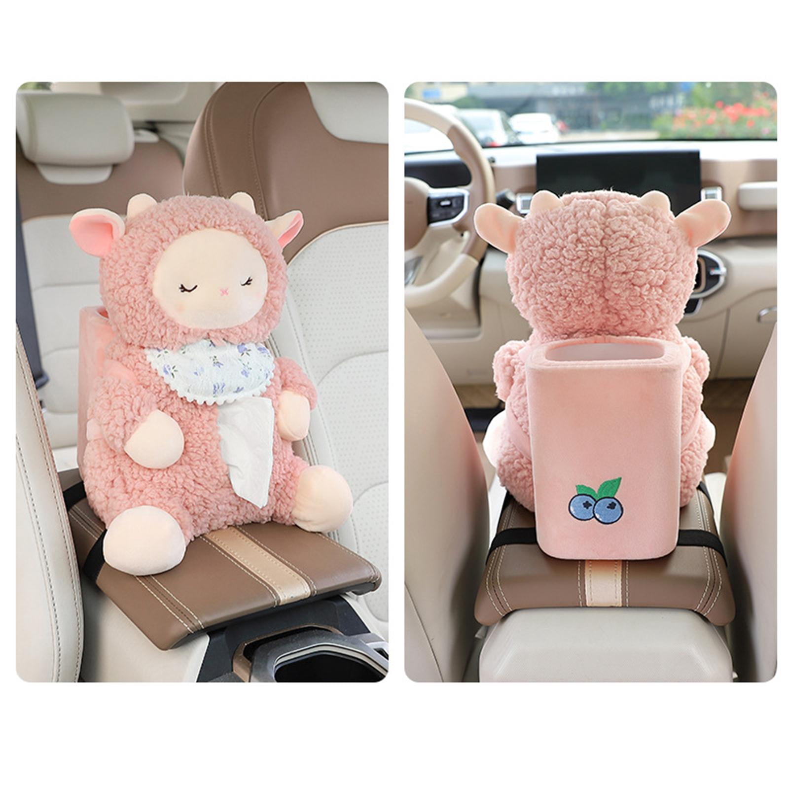 Car Cartoon Tissue Box Holder Tissue Container for Tray Storage Bucket ,Napkin Box Paper Storage Box ,Cute Plush Tissue Holder sheep