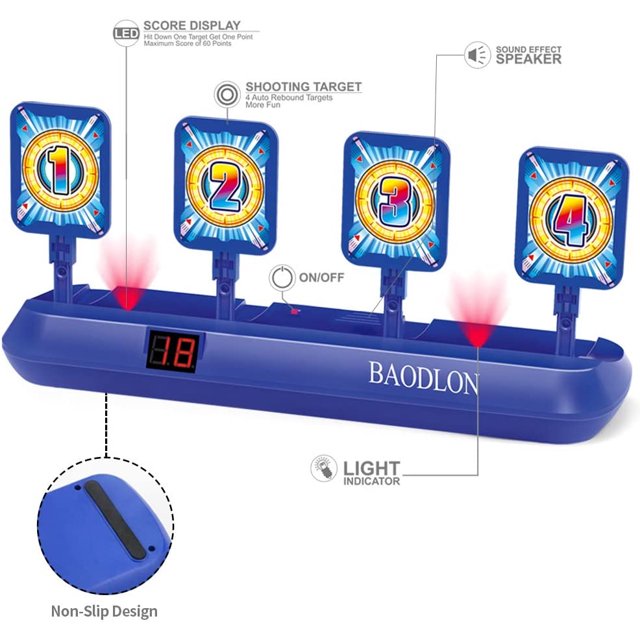 BAODLON Digital Shooting Targets with Foam Dart Toy Gun, Electronic Scoring Auto Reset 4 T BAODLON BAODLON
