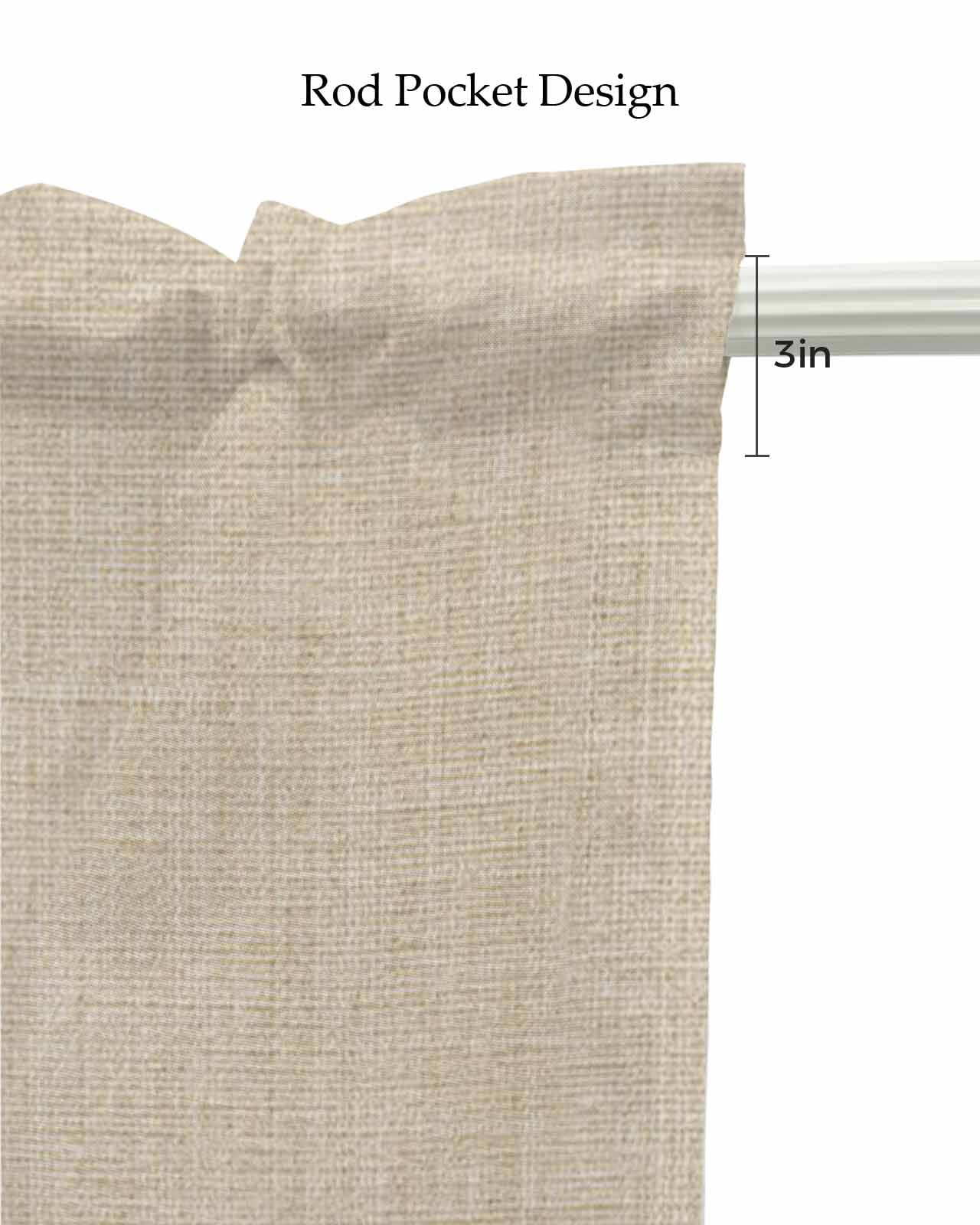 Cream Farmhouse Kitchen Valances for Windows Farmhouse Linen Window Valance Curtain for Living Room Window Treatment Vintage Country Monochrome Textured Valance Rod Pocket Topper Drape, 60 x 18 Inch