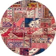 thumbnail image 1 of Ahgly Company Indoor Round Abstract Dark Salmon Pink Patchwork Area Rugs, 4' Round, 1 of 6