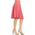 thumbnail image 2 of Women's High Waist Basic Stretchy Casual Solid A-Line Midi Skirts, 2 of 5