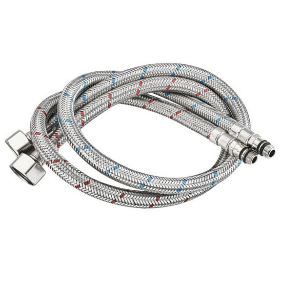 Long bathroom kitchen faucet connector Braided supply hose stainless steel female compression threaded male connector
