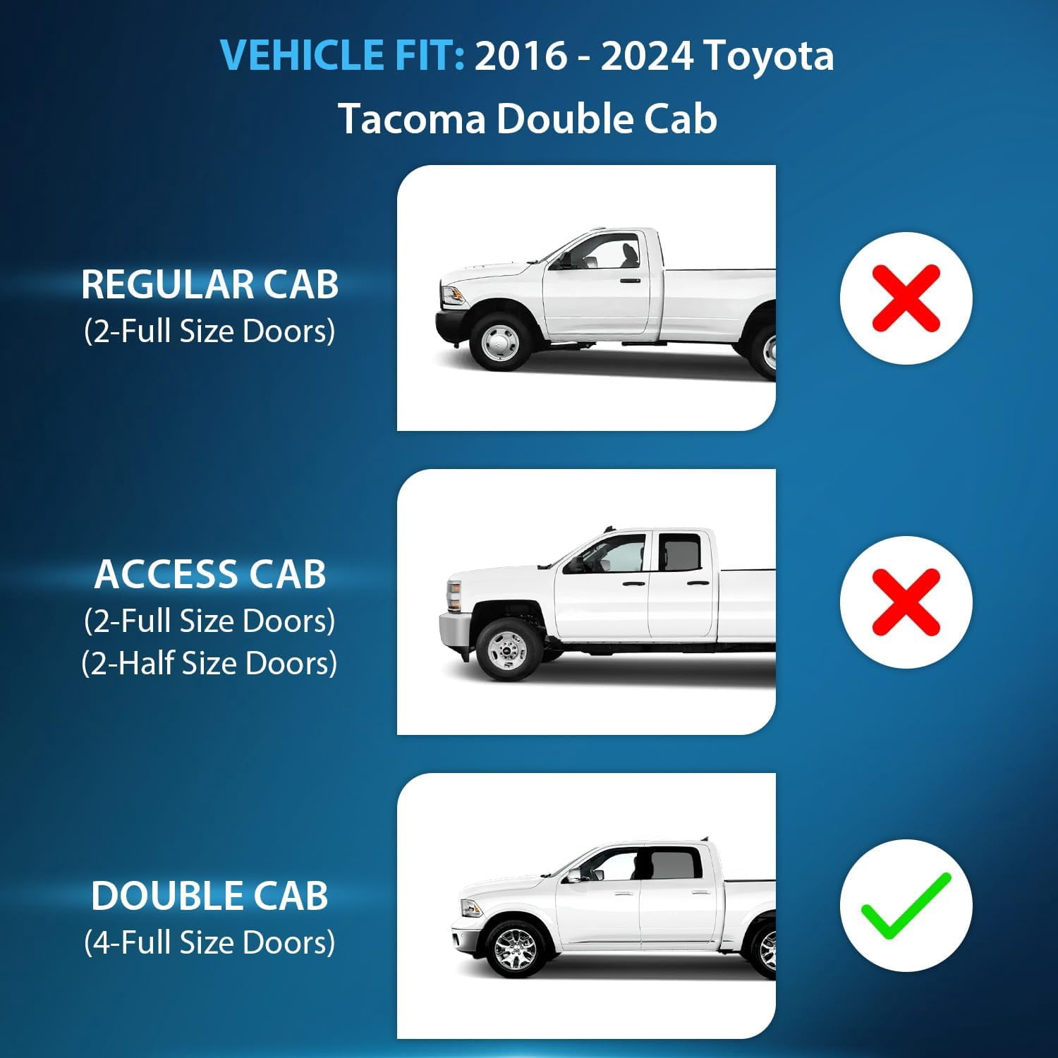 Nilight Durable Rain Guards for Toyota Tacoma Double Cab 2016 2017 2018 2019 2020 2021 2022 2023 Window Deflectors, Vent Window Visors, 4 Pieces
