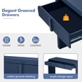 thumbnail image 3 of Euroco 55" Unique Curved Console Table with 2 Storage Drawers, Fluted Accent Entryway Table Sofa Table for Hallway Living Room Foyer,Navy Blue, 3 of 8