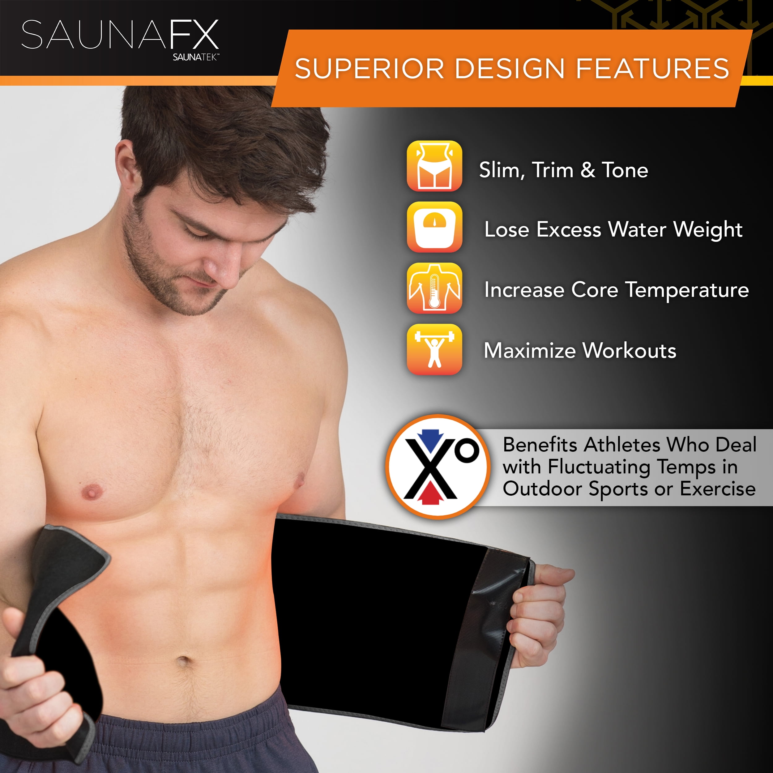 SaunaFX Unisex Slimming Neoprene Sauna Belt with Microban