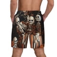 thumbnail image 4 of Goofa Whimsical Halloween Skeletons Printed Men's Swim Trunks Board Shorts Quick Dry Mens Swimming Trunks with Compression Liner,Breathable Fit Hawaii Beach Shorts-Small, 4 of 9