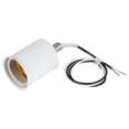 thumbnail image 3 of 5X E27 Ceramic Screw Base Round LED Light Bulb Lamp Socket Holder Adapter Metal Lamp Holder with Wire White, 3 of 6