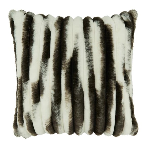 Saro Lifestyle 2632.BK18SP 18 in. Poly Filled Faux Fur Throw Square Pillow, Black