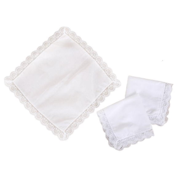 Women and Men Solid White Hankies Absorbent Cotton Handkerchiefs for Embroidery