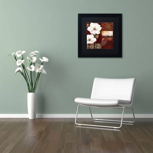 Trademark Fine Art "Flores Blancas III" Canvas Art by Color Bakery Black Matte, Black Frame