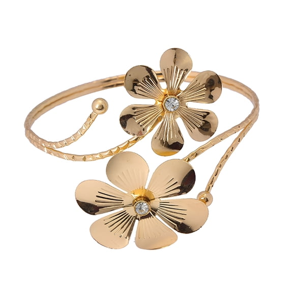 DESIGNICE Adjustable Upper Arm Jewelry Cuff Bracelet Armlet Armband Bangle,Metal Flower Armlet Armband Bangle Arm Cuff Jewelry for Women