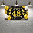 thumbnail image 6 of Glamorous Gold and White Balloon Themed Happy 48 Birthday Banner Party Decoration Background Backdrop for Birthday Celebrations Photography Props and Event Decorations, 6 of 6