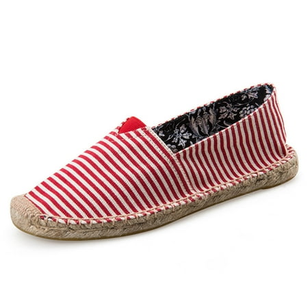 

Tangnade Slippers for Women on Sale Classic Slip On Canvas Flats Casual Walking Soft Loafers Linen Shoes