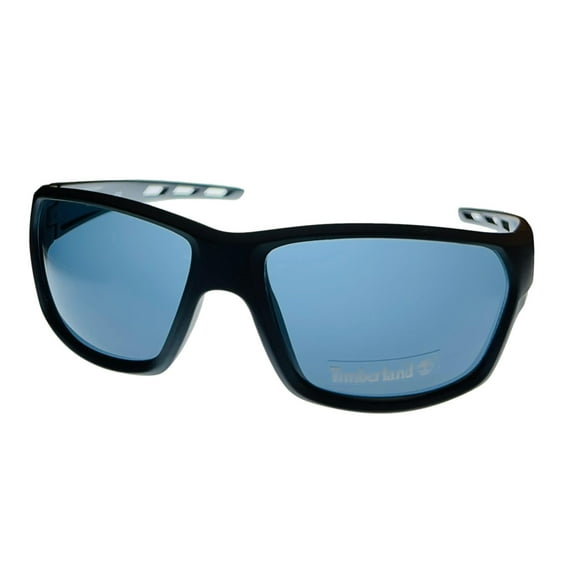 Timberland MATTE BLACK Men's Plastic Rectangle Smoke Lens Sunglass