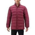 thumbnail image 4 of Men’s Heavyweight Insulated Microfiber Removable Hood Quilted Zip Puffer Jacket (Burgundy, M), 4 of 5