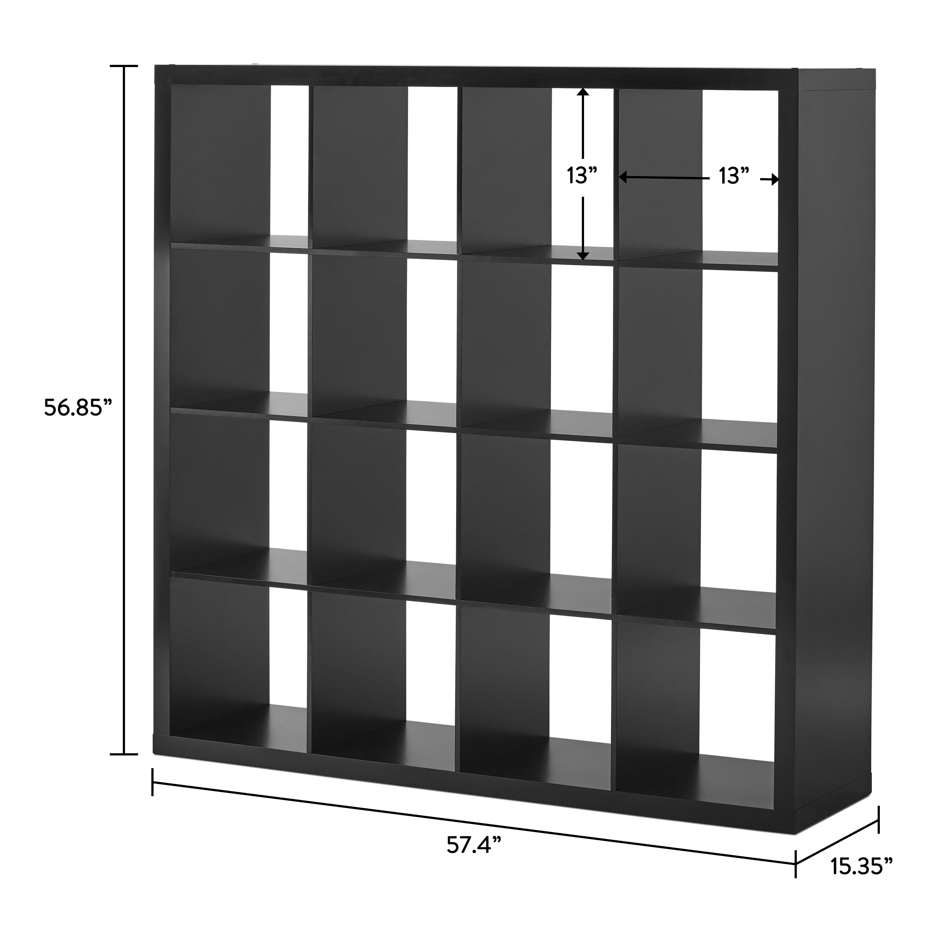 Better Homes & Gardens 16 Cube Storage Organizer, Solid Black