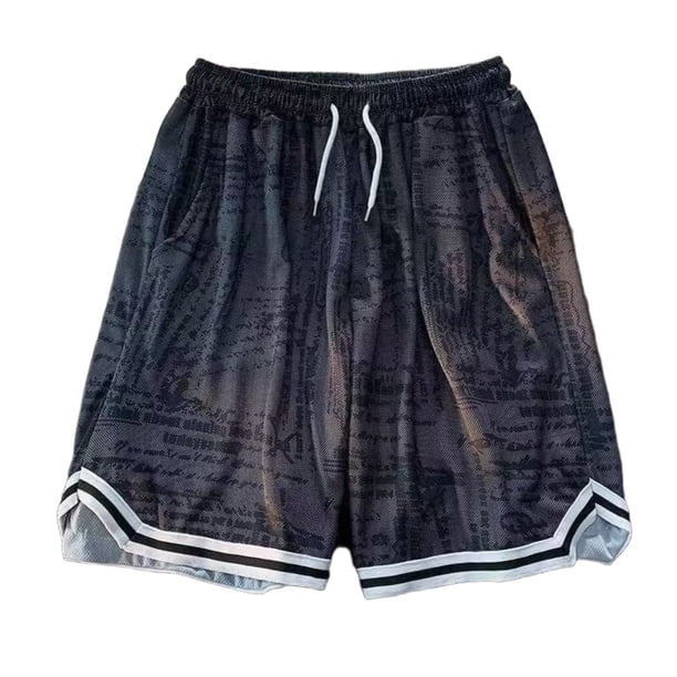 Pantalones cortos holgados de verano para hombre con bolsillos: pantalones cortos deportivos informales y transpirables, poliéster, varias tallas