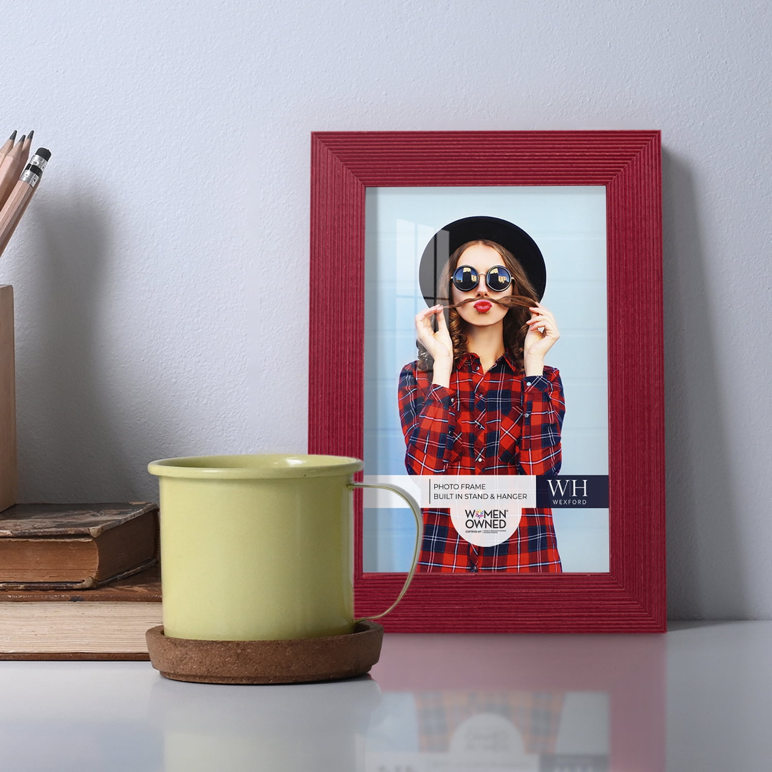 Bold Burgundy Solid Wood Picture Frame, 4 x 6