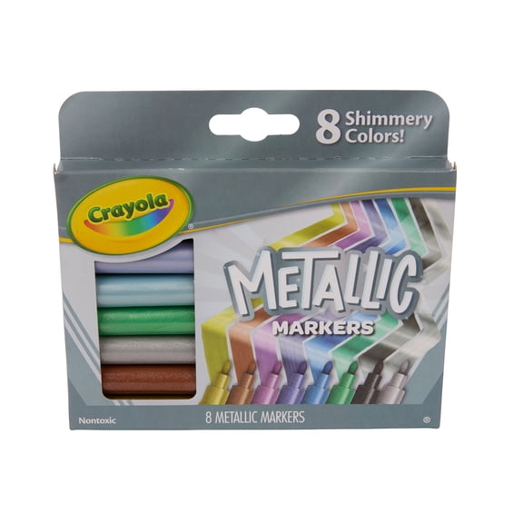 Crayola Metallic Marker Set, 8-Colors, Shimmery Colors