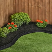 GroundSmart Brickface Landscape Edging, 4 Black Rubber Garden Edging Border, 48 pack