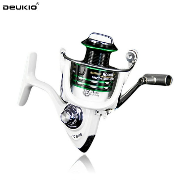DEUKIO 12+1 Bearings Spinning Fishing Reel Metal Spool Left Right