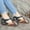Blue, variant on ZKCCNUK Summer Plus Size Women Orthopedic Sandals Summer Plus Size Orthopedic Sandals Retro Round Toe Color Matching Women's Casual Wedge Sandals Arch Support Sandals Women's on Clearance