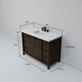 thumbnail image 3 of Ketchum 48 in W x 22 in D Brown Single Bath Vanity and White Quartz Top, 3 of 3