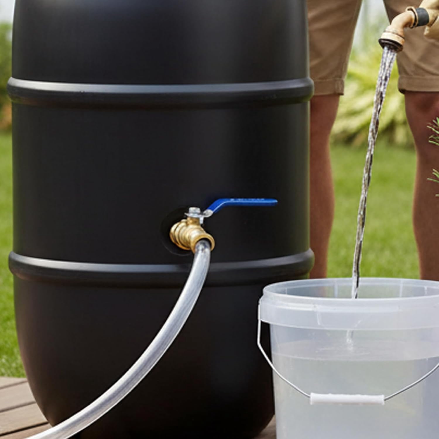 Generic Brass Rain Barrel Spigot 3/4 GHT Garden Hose
