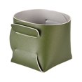 thumbnail image 2 of facefd PU Leather Storage Bag Solid Color Foldable Fashionable Scratchproof Key Earbud Remote Control Case Container Box Silver Green, 2 of 9