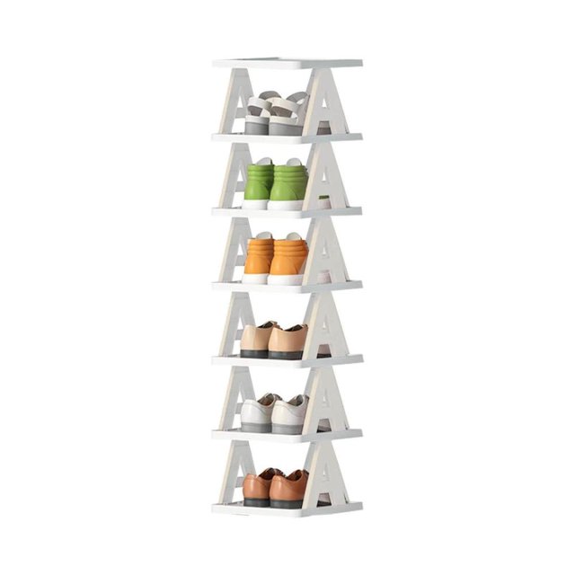 Feltree Multi-layer Letter Shoe Rack, Small Shoe Cabinet for Household Doorstep Balcony, and Economical Folding Shoe Rack for Student Dormitories