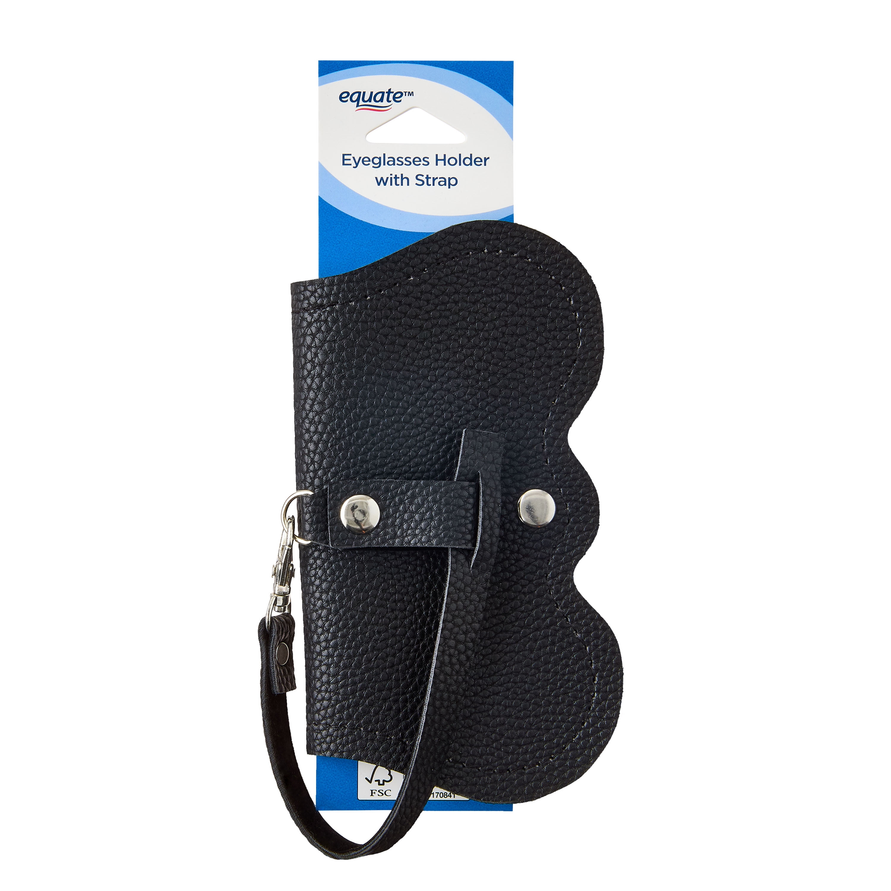 (2 pack) Equate Eyeglass Holder with Strap, Black, 1 count