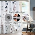thumbnail image 2 of Ink Blue Floral Shower Curtain,Blue and Red Shower Curtains Sets for Bathroom,Modern Minimalist Art Bath Curtain,Waterproof Fabric with 12 Hooks 72x72 Inches, 2 of 5